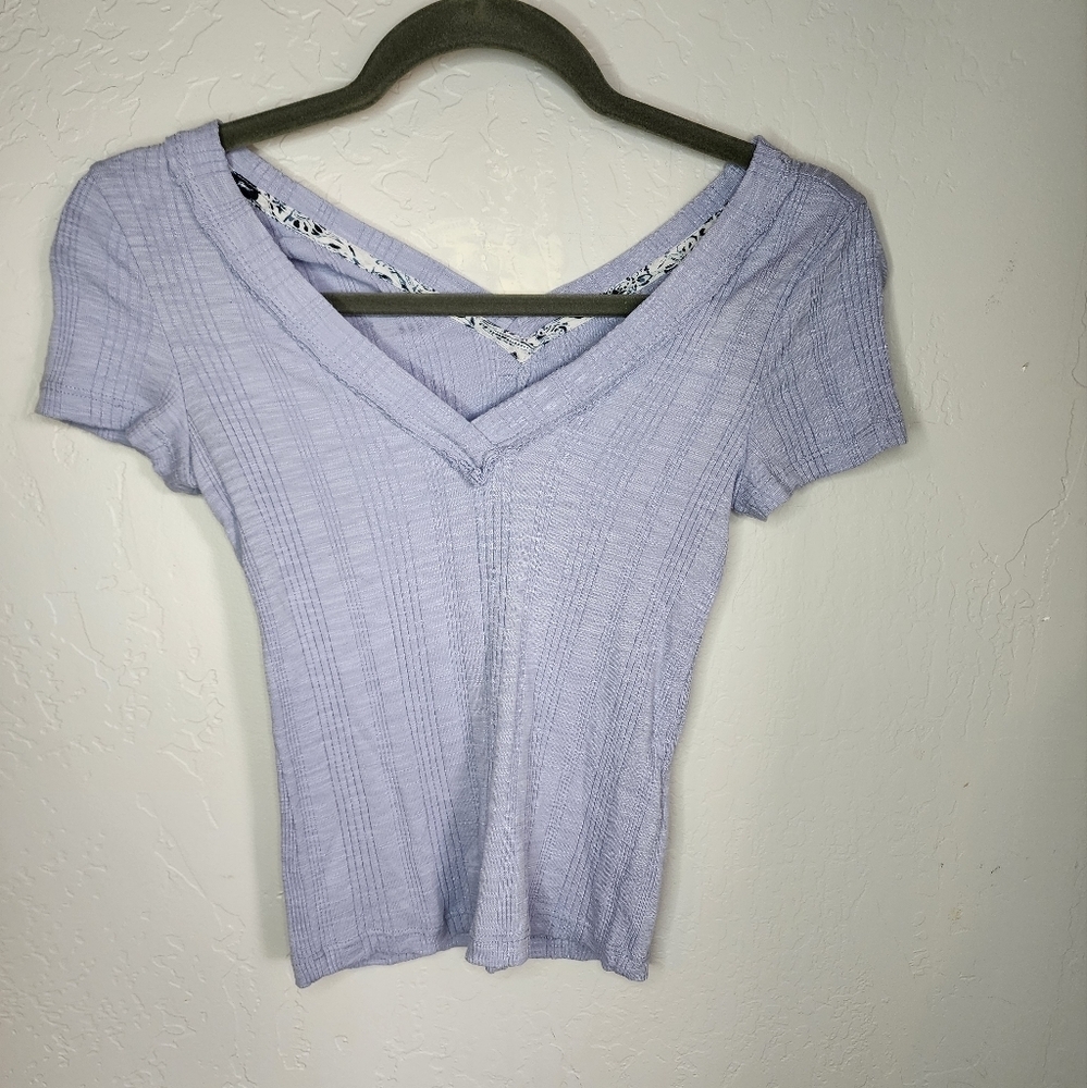 Pilcro And the Letterpress By Anthropologie Lavender Crop Top Size XSP